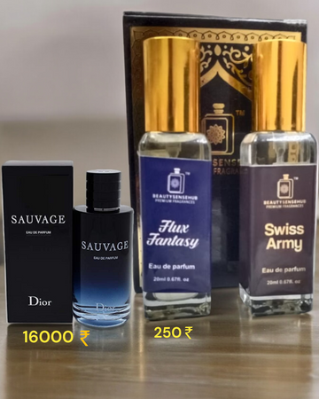 FLUX FANTASY & SWISS ARMY COMBO PERFUME SPRAY 20ML ( PACK OF 2 ) Eau de Parfum - 20 ml (For Men & Women)