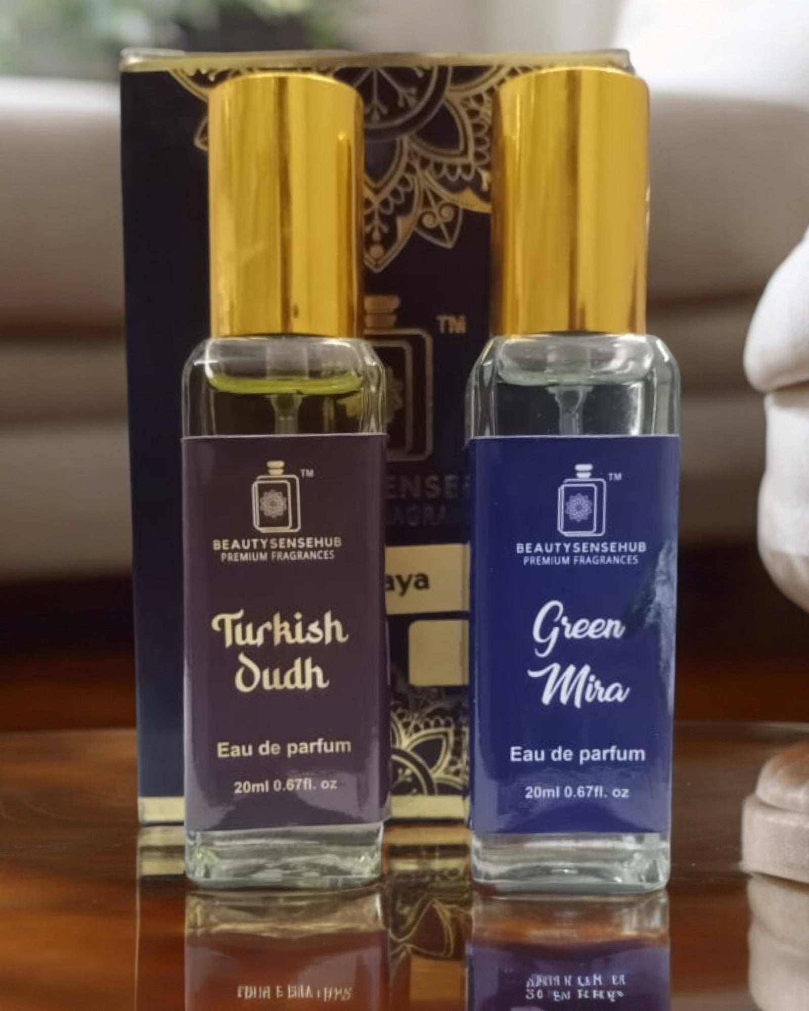 TURKISH OUDH & GREEN MIRA COMBO PERFUME SPRAY 20ML ( PACK OF 2 ) Eau de Parfum - 20 ml (For Men & Women)